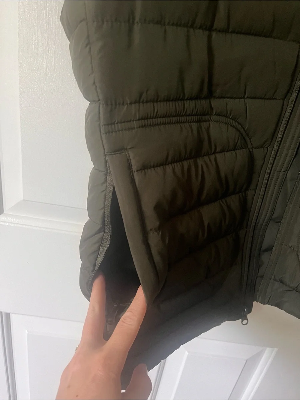 Banana Republic Olive Quilted Puffer Vest